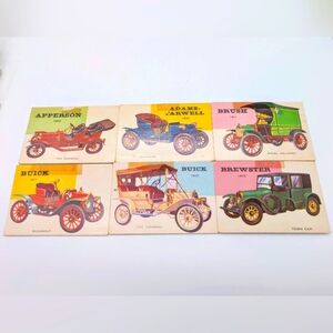 1954 Topps Car Cards Set 6 1900s Apperson, Buick, Brush, Adams-Farwell, Brewster